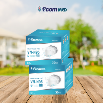 Combo 2 Hộp Khẩu Trang N95 EcomMed (hộp 30 cái)