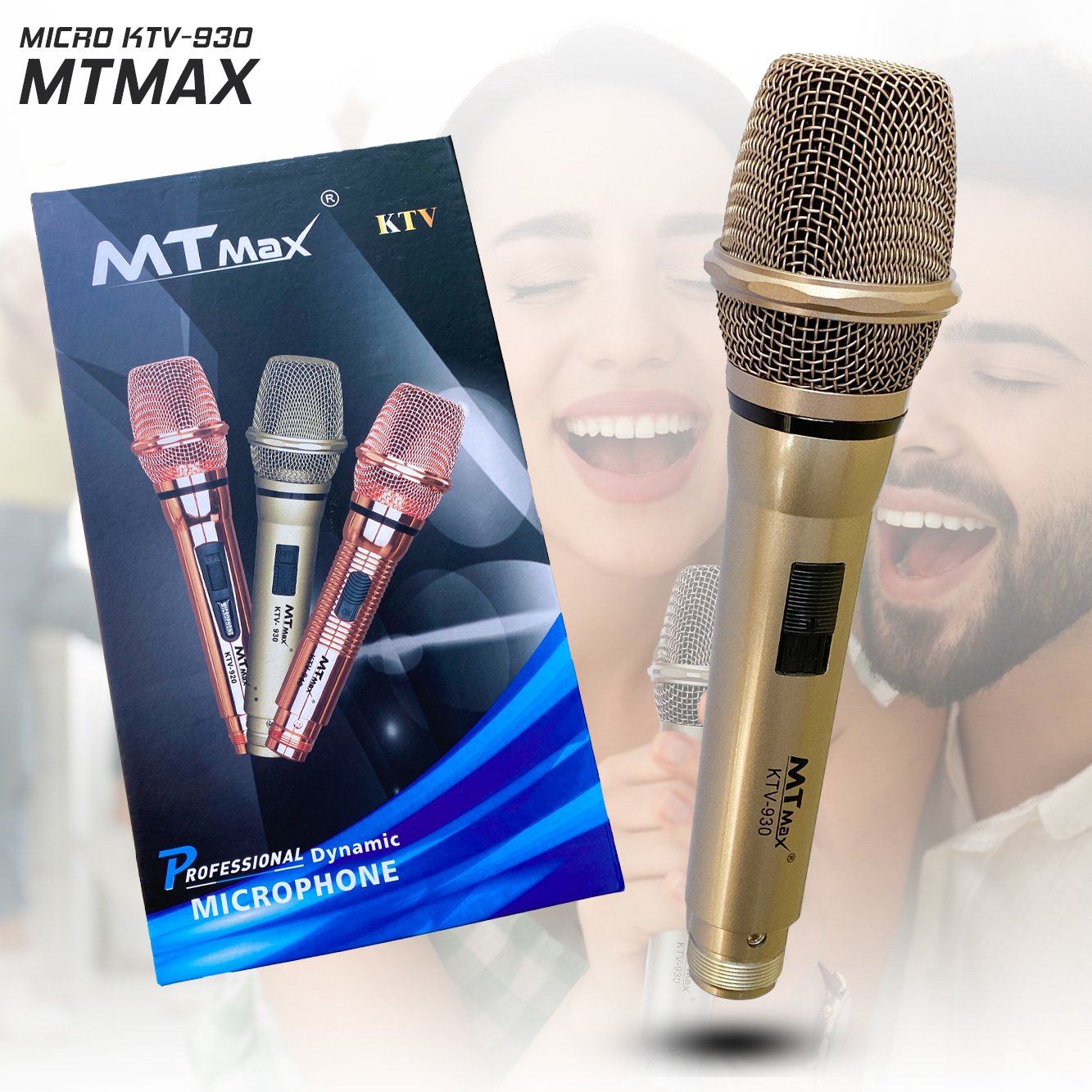 Micro có dây MTMAX KTV 930 độ nhạy cao, khả năng chống hú cực tốt Dòng micro karaoke được ưa chuộng dây micro dài xịn - MTMax