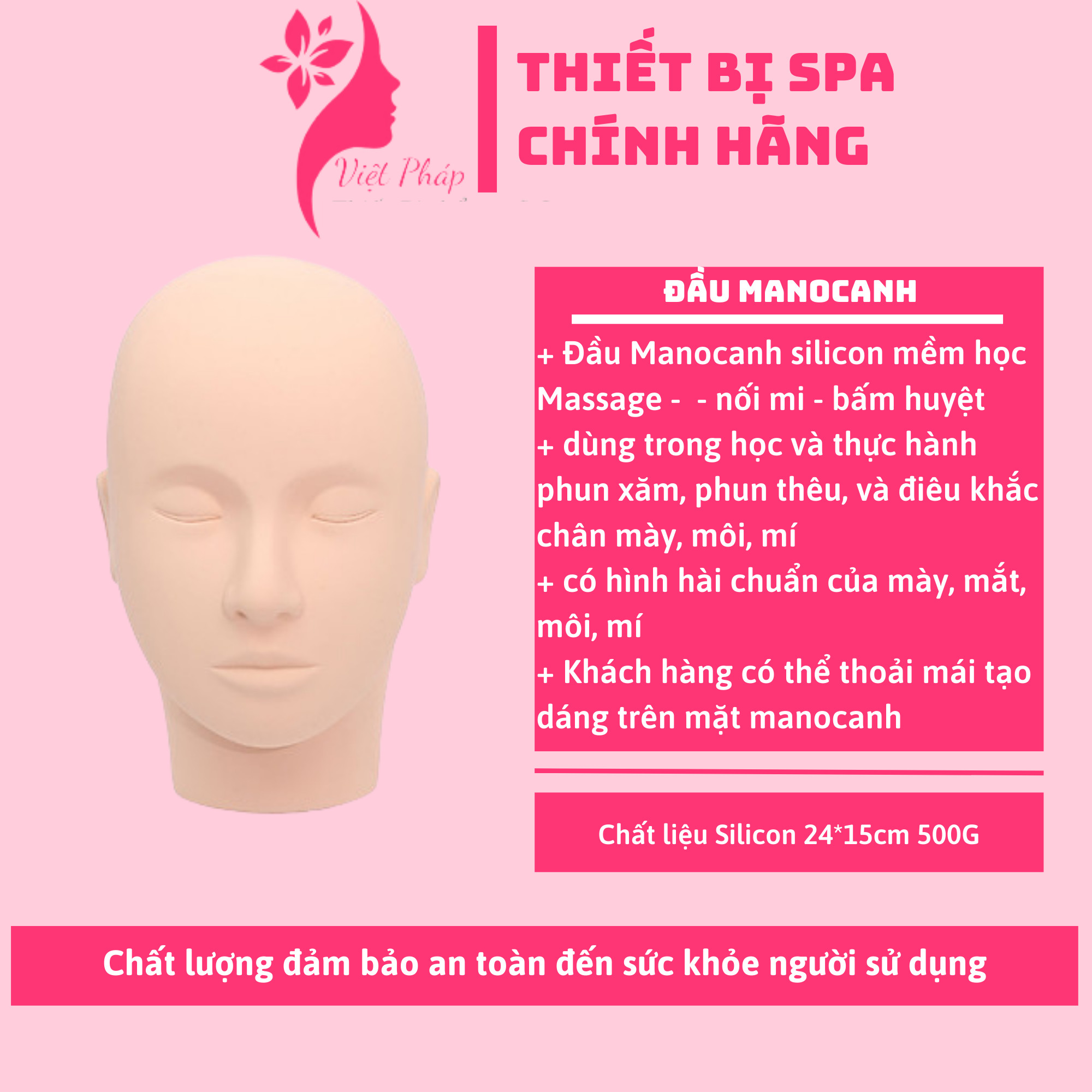 Đầu canh silicon học nối mi phun xăm massa mặt spa