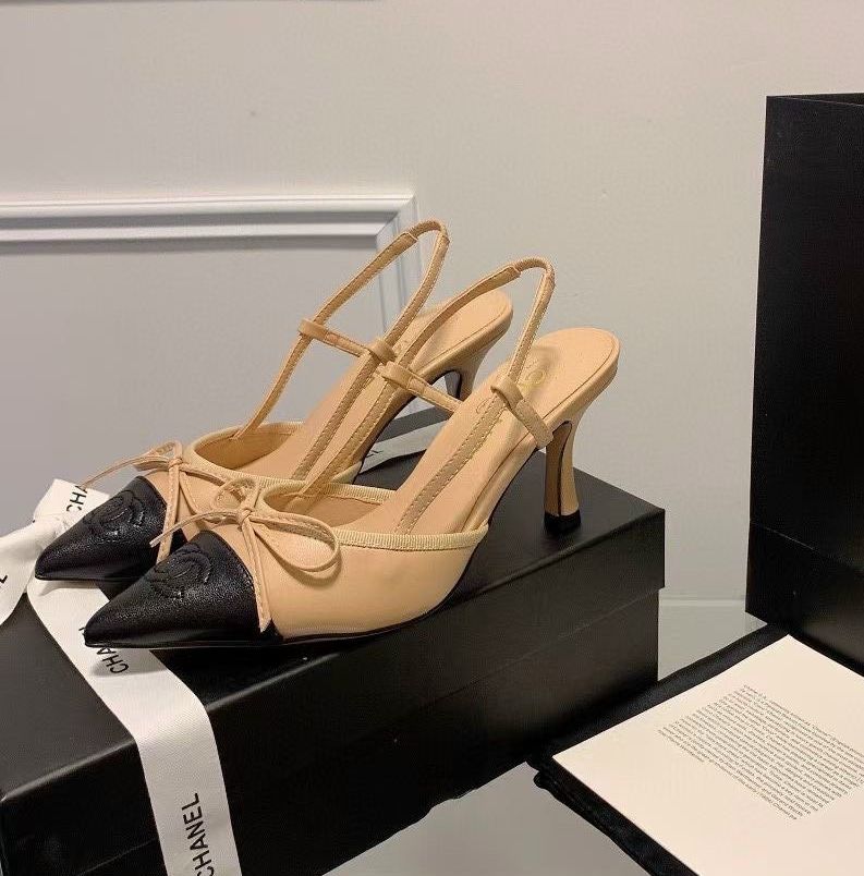 Giầy sandal mũi nhọn nơ tiểu thư quai hậu mới!!!