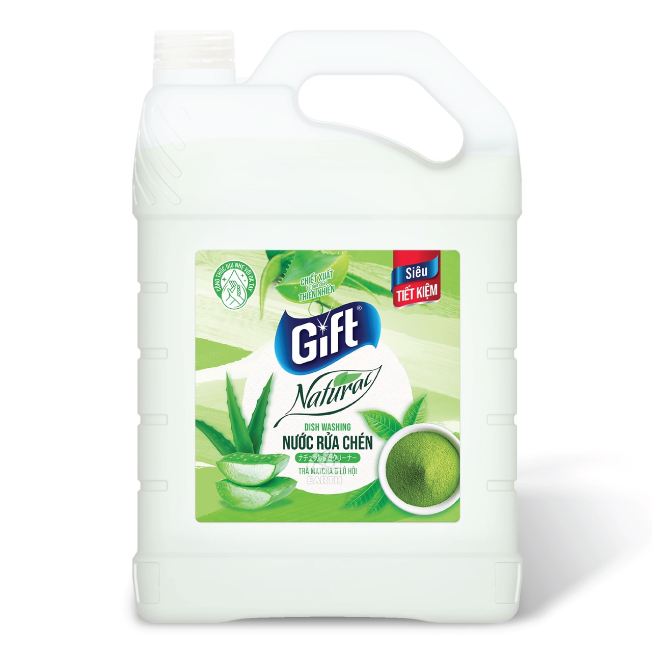 Nước rửa chén Gift Nature Matcha & Lô hội can 3kg8 Tiết kiệm Siêu khử tanh dịu da tay rửa chén/bát Nước rửa chén Gift Nature Matcha & Lô hội can 3kg8 Tiết kiệm Siêu khử tanh dịu da tay rửa chén/bát/muỗng nĩa bọt nhiều