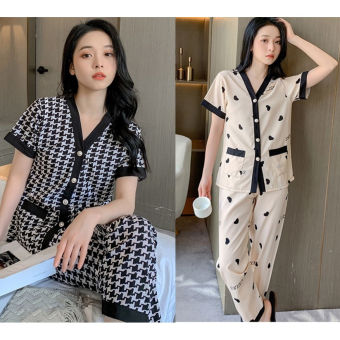 Bộ ngủ lụa mango quần dài áo cộc, Bộ ngủ lụa cao cấp, chất lụa mango mềm mại thoải mái BN026