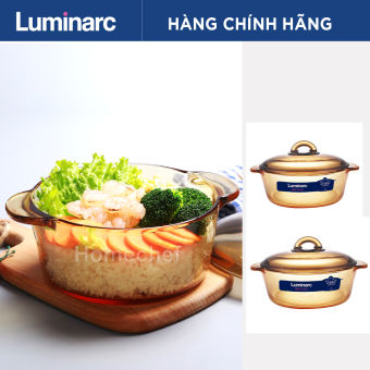 Bộ 2 nồi thủy tinh Luminarc 1L 2L – LAVI6P0 (Nâu) làm bằng thủy tinh an toàn sức khỏe, dùng được lò vi sóng và máy rửa bát, hàng chuẩn chính hãng. Không dùng trên bếp từ