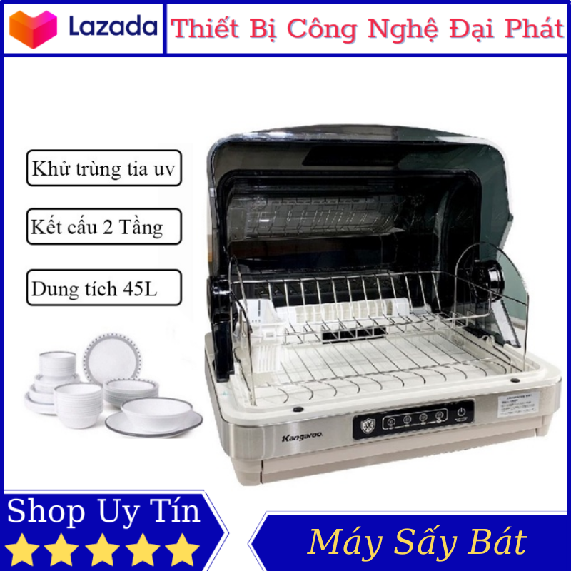 Máy Sấy Kangaroo KG45DUV Máy Sấy Bát Có Tích Hợp Tiệt Trùng Bằng Tia UV Giúp Ngăn Ngừa Nấm Mốc Diệt Sạch Vi Khuẩn