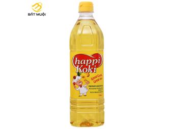 Dầu ăn cao cấp Happi Koki chai 1 lít