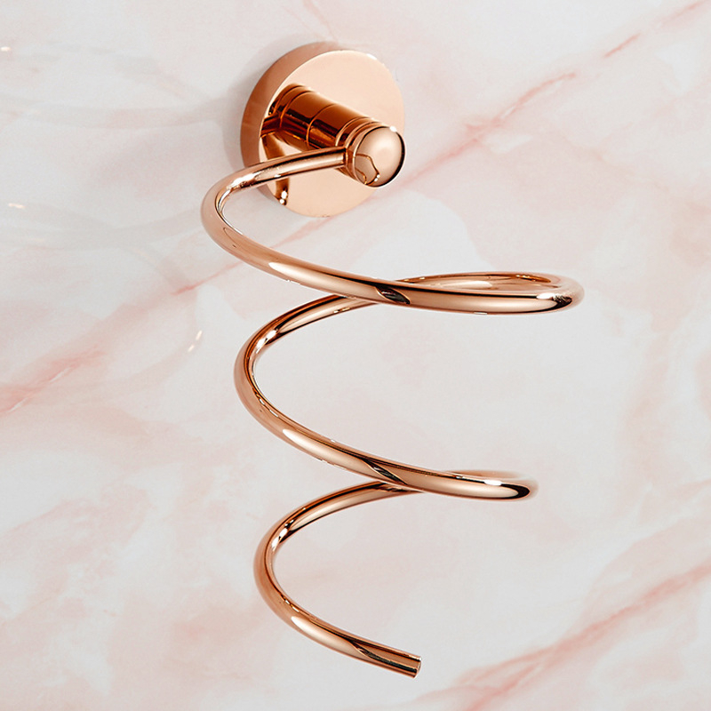 Rose Gold Bathroom Corner Shelf Solid Brass Shower Rack Wall