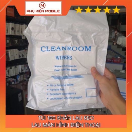 ◐ Túi 160 miếng khăn lau màn hình điện thoại - lau keo - vệ sinh màn hình iphone ipad - 1 túi 160 miếng
