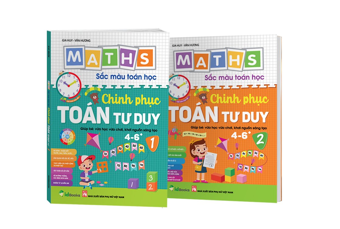 Sách – combo 2 cuốn - sắc màu toán học: chinh phục toán tư duy 4-6 +, level 1 & level 2.