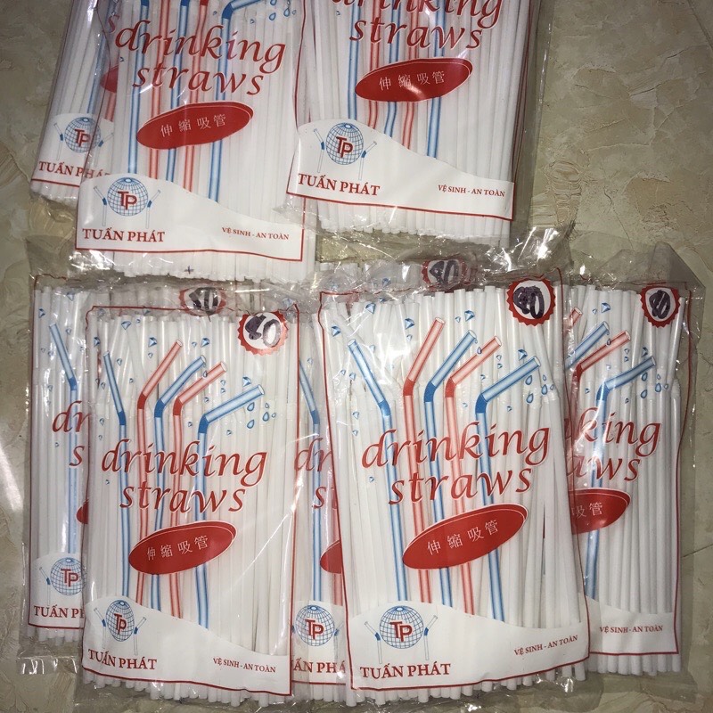 10 bịt ống hút trắng bẻ cong