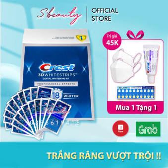 Full Box 20 gói - 40 miếng miếng dán trắng răng Crest Professional Effects chính hãng Mỹ - Miếng dán răng Crest giúp răng trắng sáng vượt trội, hiệu quả lâu dài