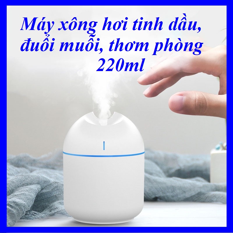 [HÀNG XỊN] Máy xông hơi tinh dầu đuỗi muỗi, thơm phòng, đèn phòng ngủ 220ml