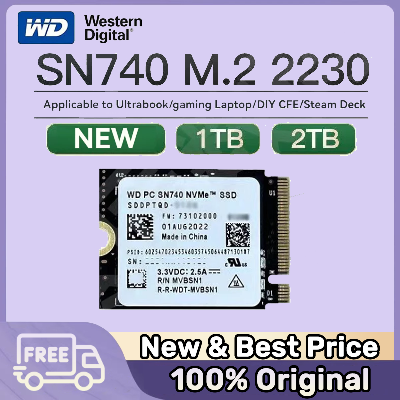 Western Digital Wd Sn740 2Tb/1Tb M.2 Nvme Pcie 4.0 Ssd For Steam