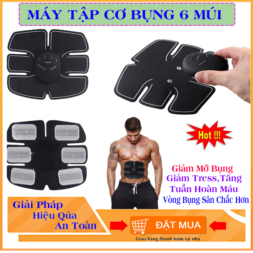 Máy Tập Cơ Bụng, Miếng Dán Massage Bụng, Miếng Dán Tập Cơ Bụng 6 Múi. Massage bụng, giảm stress, làm tăng tuần hoàn máu, giúp đánh tan mỡ thừa, làm cho cơ săn chắc .