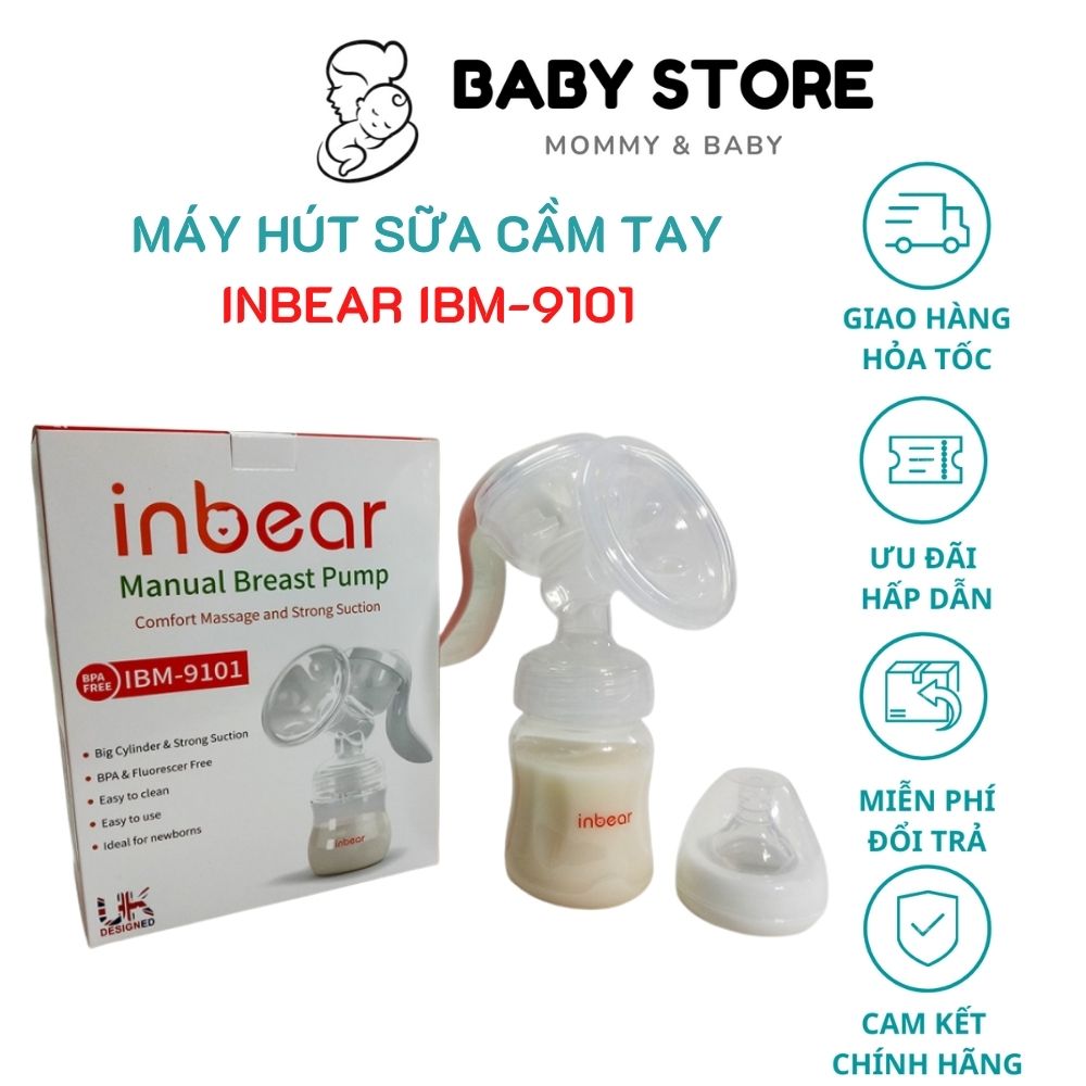 Máy hút sữa cầm tay rảnh tay thông minh - máy hút sữa ranh tay inbear ibm-9101 lực hút khỏe, hút êm, kích sữa về nhiều, vắt sữa nhanh