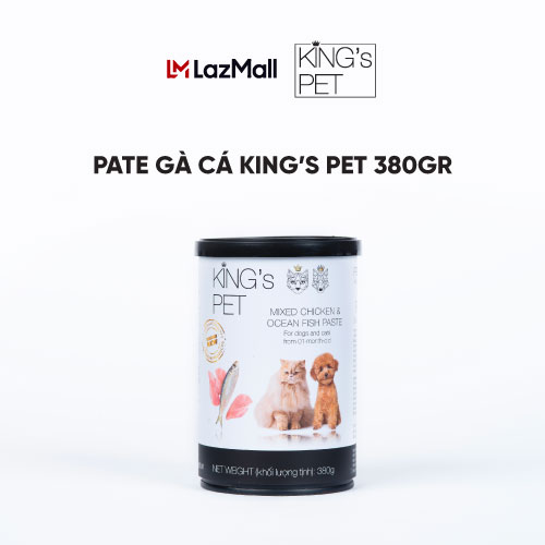 Pate gà cá king’s pet lon 380g - thức ăn cho chó mèo từ 01 tháng tuổi