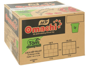 Thùng 24 ly mì khoai tây Omachi tôm chua cay Thái 66g