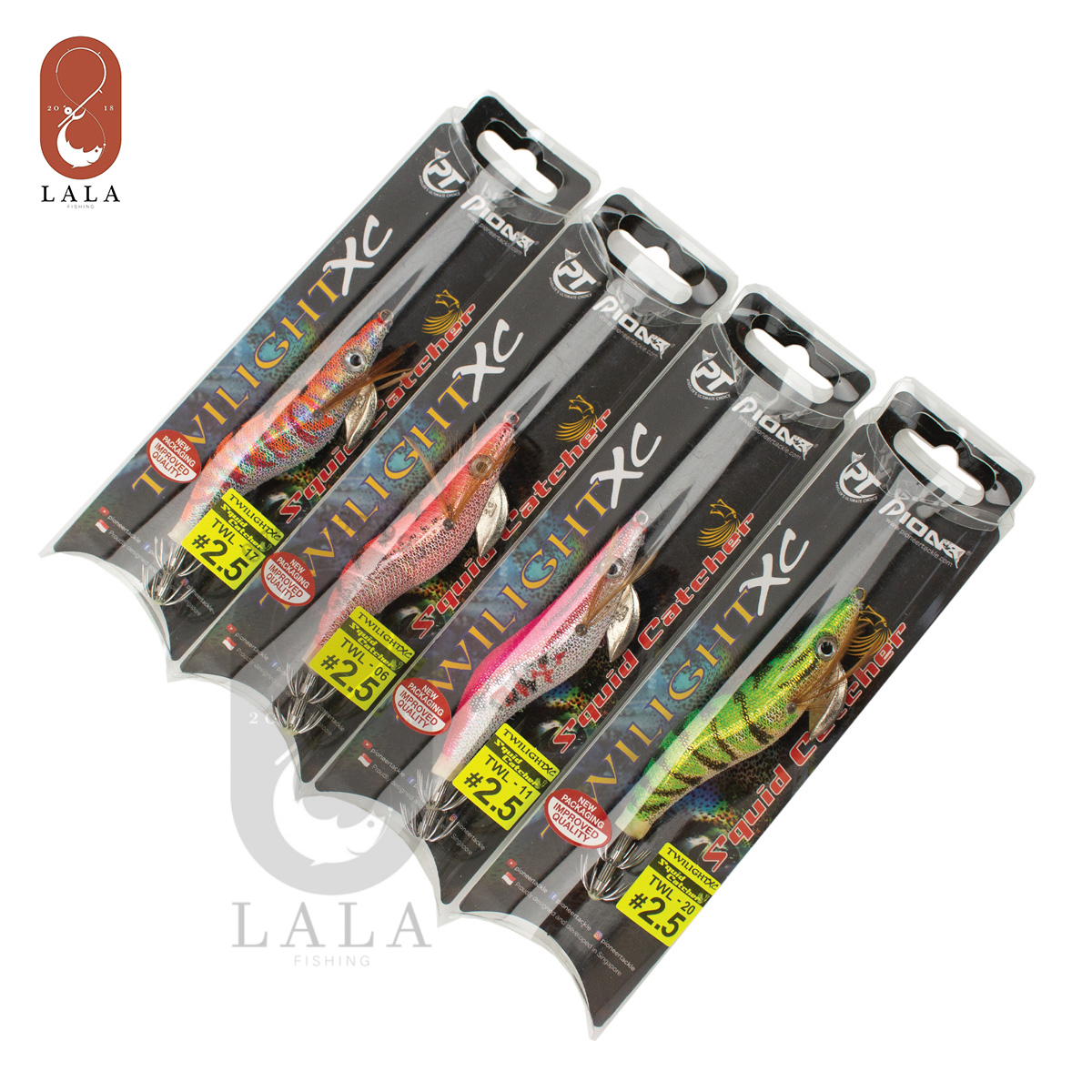 Mồi câu mực Pioneer Twilight hình tôm phát sáng chuyên câu jig, câu mực