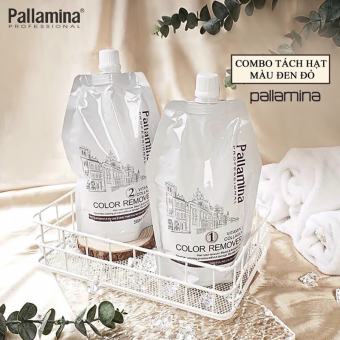 bộ bóc màu đỏ đen, màu oxy hóa Pallamina Color Remover Hair 500mlx2 AZ008 ( New 2021 )