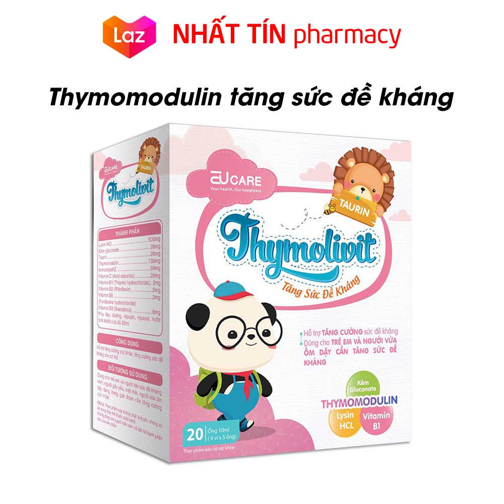 Siro Thymolivit tăng sức đề kháng cho bé, bổ sung thymomodulin, kẽm gluconate, vitamin tăng cường thể chất - 20 ống