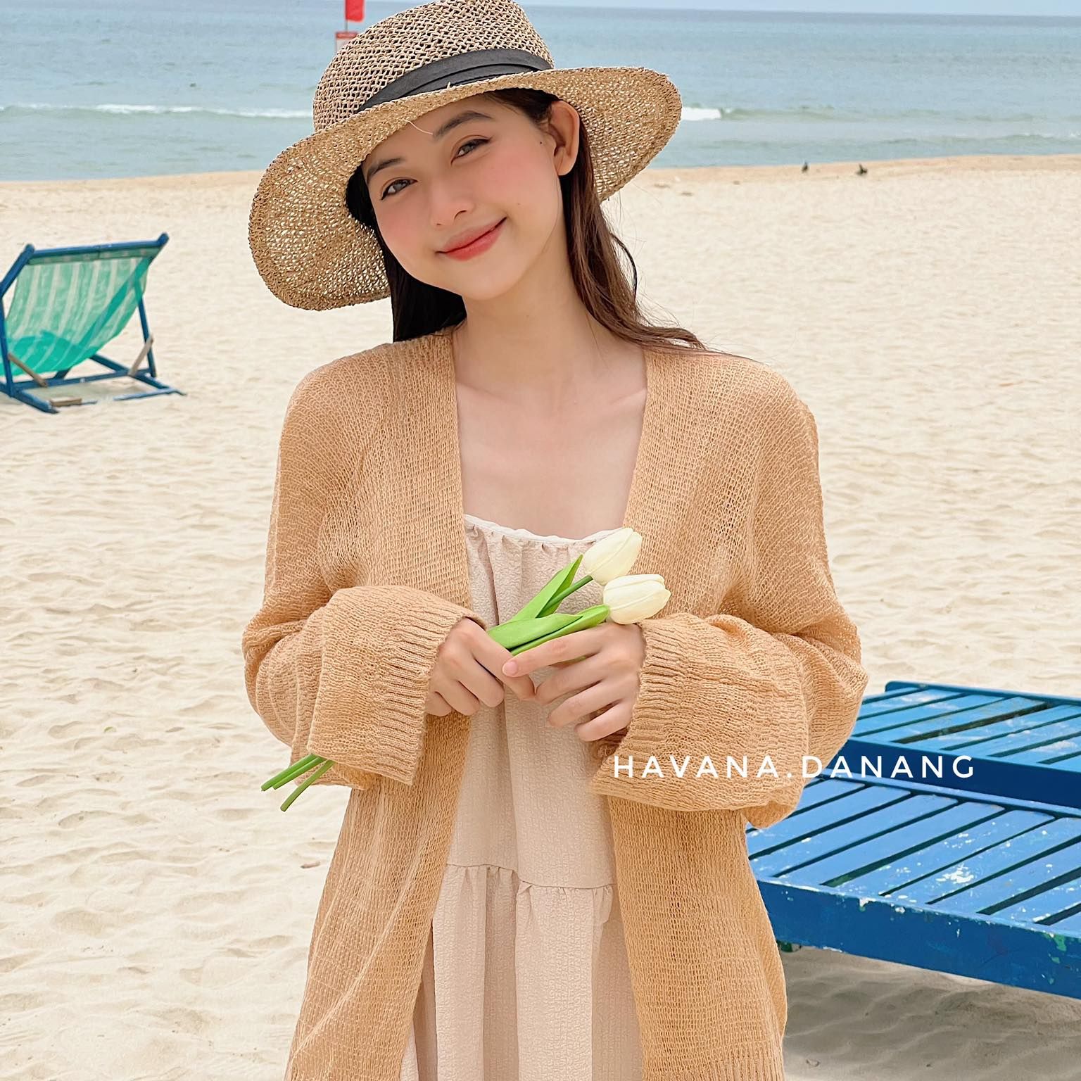 Áo khoác cardigan len mỏng, áo khoác nữ dài tay phong cách Hàn Quốc