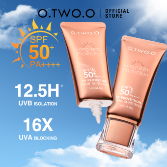 O.TWO.O Sunscreen SPF50 PA+++Công thức làm mới không dầu UVA/UVB Kem chống nắng cho mặt và cơ thể Kem chống nắng không thấm nước dưỡng ẩm làm sáng da
