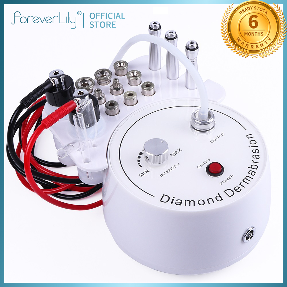 foreverlily Máy mài da Hút Diamond Microdermabrasion Máy phun nước Tẩy da chết Máy làm đẹp Máy xóa nếp nhăn trên khuôn mặt máy tẩy da chết mặt Máy hút mụn đầu đen Máy hút mụn