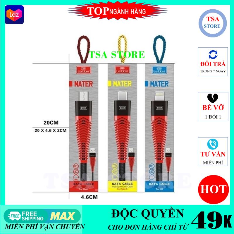 Cáp sạc earldom ec-060 1m sạc nhanh cho các dòng điện thoại chân micro, ip... tsa store