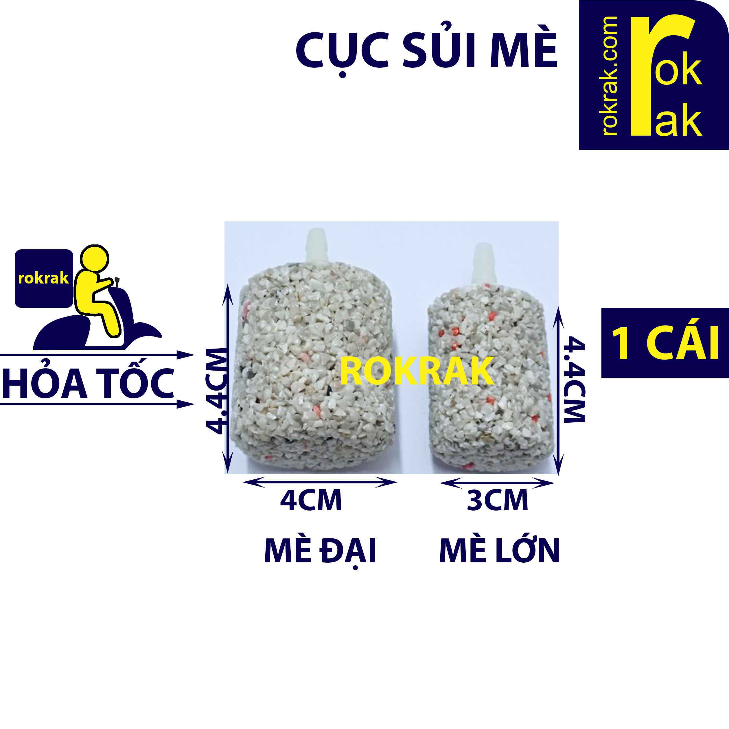 Cục đá sủi mè LỚN ĐẠI HÌNH TRỤ bền cho bọt khí lớn đảo kaldnes nuôi cá