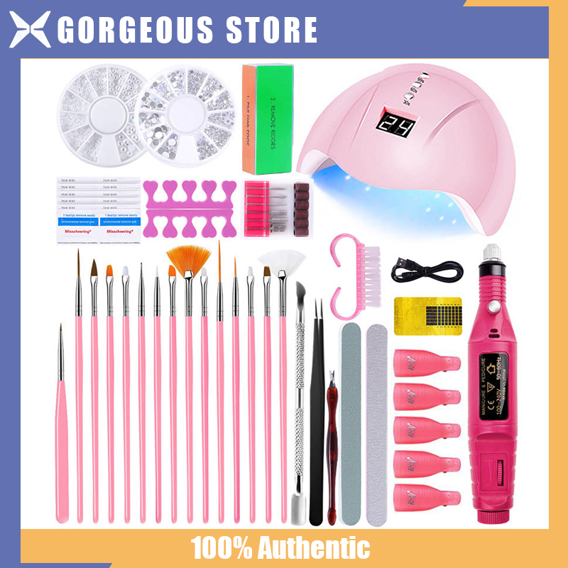 （HCM）Bộ Sơn Móng Tay Chuyên Nghiệp Với Máy Mài Móng Tay Điện Smooth, Bàn Dũa Và Máy Làm Nóng Gel Móng Cho Người Mới Bắt Đầu - Bộ 15 Món Móng Tay Nghệ Thuật