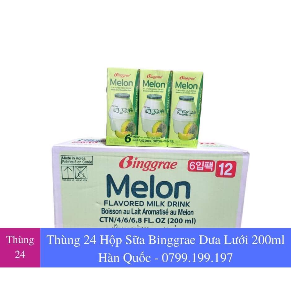 Sữa binggrae dưa lưới 200ml - nhập khẩu hàn quốc