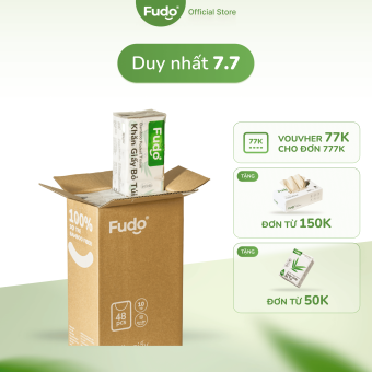 Khăn giấy bỏ túi Fudo® TISSUEPocketTM từ sợi tre - Hộp 48 gói