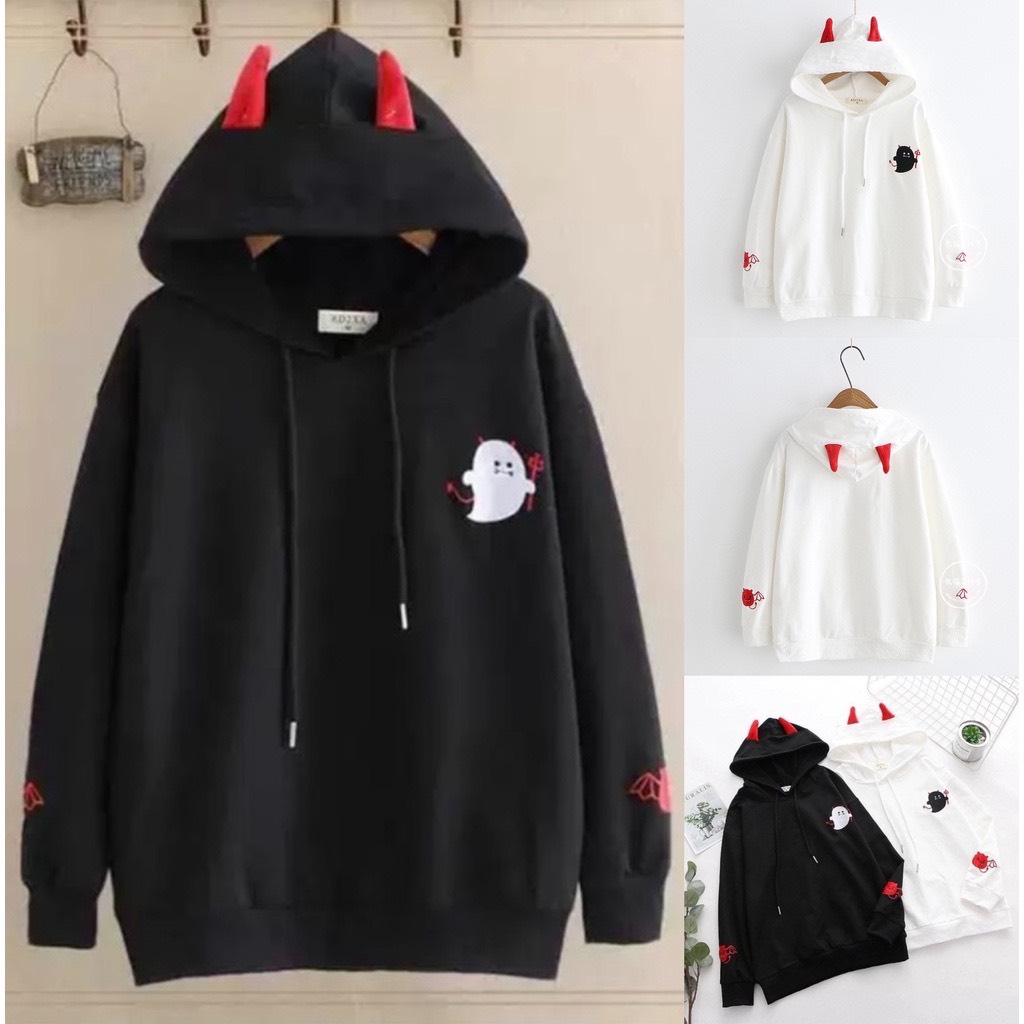 [HCM]ÁO KHOÁC HOODIE CON QUỶ CÓ SỪNG SWEATER UNISEX NAM NỮ PHỐI NÓN VẢI CAO CẤP KHÔNG XÙ LÔNG TRẺ TRUNG NĂNG ĐỘNG CỰC CHẤT