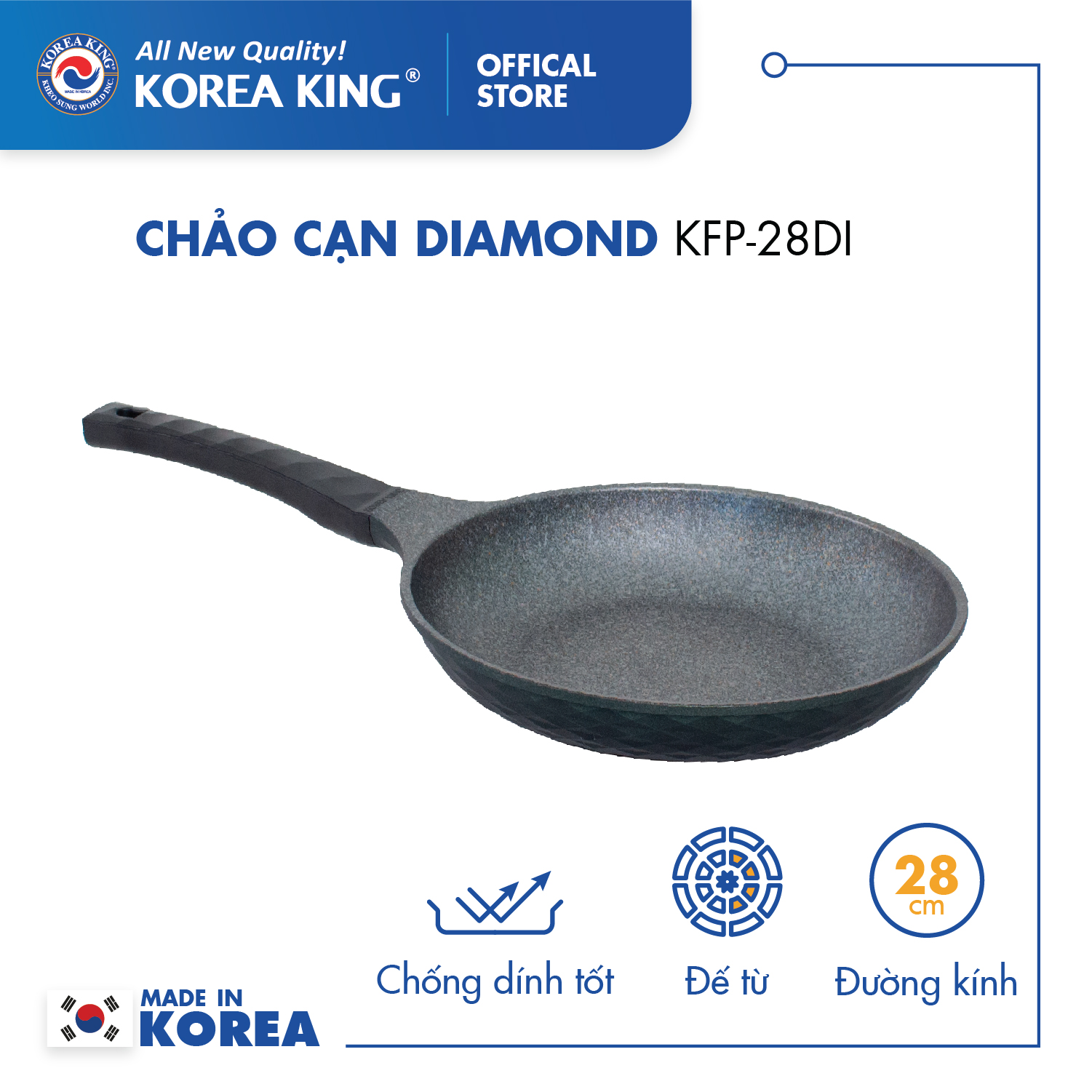 Chảo cạn diamond korea king kfp-28di