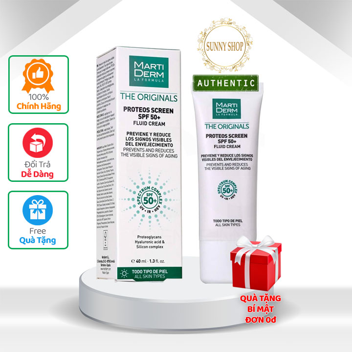Kem Chống Nắng Martiderm The Originals Proteos Screen Spf50+ Fluid Cream - Tây Ban Nha 40ml
