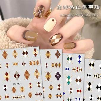 Dorisna maillard kim cương theo phong cách mô hình nhãn dán móng mùa thu và mùa đông retro móng tay Decal gần đây nóng