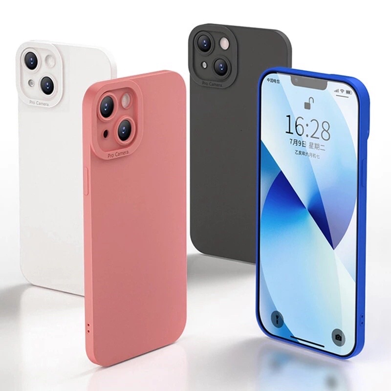 Ốp lưng iphone 14 pro max, 14 plus, 13 pro max, 12 pro max nhựa dẻo trơn có màn bảo vệ camera