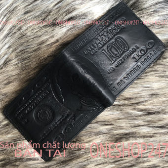 Bóp nam ví nam in hình tiền CAM KẾT ví da bò 100% Bóp da bò nam