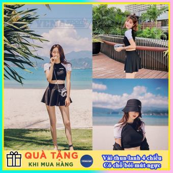 Bikini 2 mảnh bộ đồ bơi nữ croptop usronnie phong cách hàn quốc quần dạng váy QP014