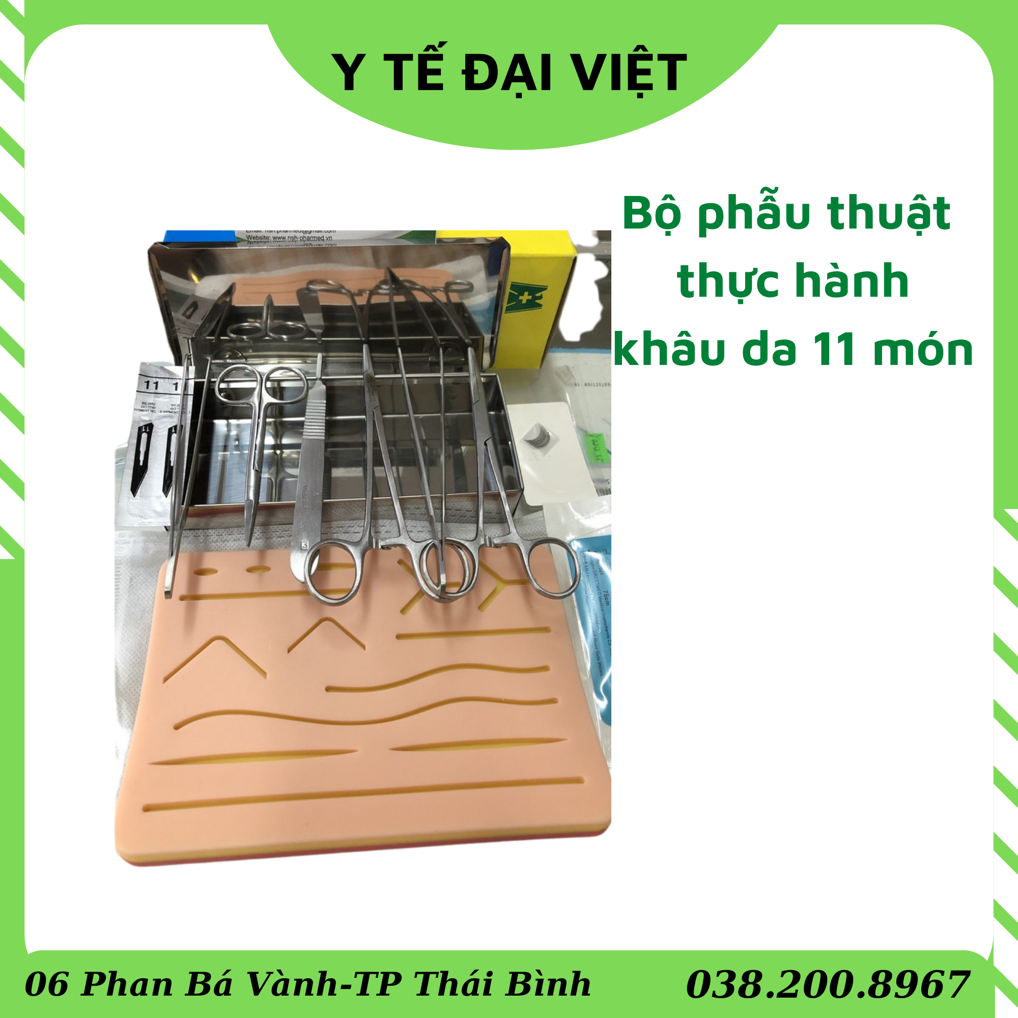 Bộ phẫu thuật thực hành khâu da 11 món cho sinh viên, bác sĩ