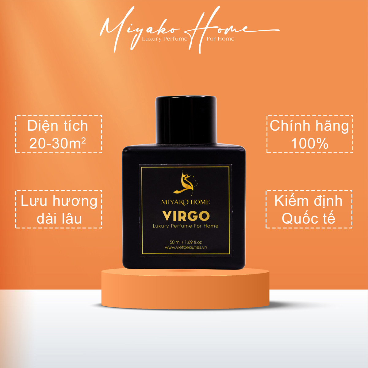 Tinh dầu thơm phòng MIYAKO HOME Virgo, tinh dầu khuếch tán dupe nước hoa Black Opium