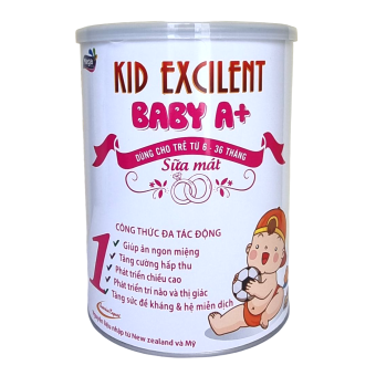 Sữa mát cho trẻ sơ sinh 6-36 tháng Kid Baby A+ lon 900g