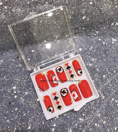 Móng tay úp nails hình lá bài thời trang 2 - tặng keo và dũa