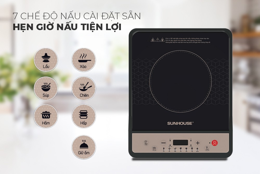 Bếp từ đơn sunhouse shd6160 bảo hành 12 tháng