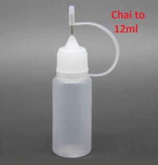 Chai Nhựa Đầu Kim nắp đậy Silicon, dung tích 12ml, bình chiết tinh dầu, bình tiếp dầu đầu kim