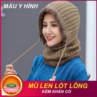 Mũ len, nón len liền khăn cổ lót nỉ siêu ấm, mũ len nữ, mũ len nam, mũ len phượt, mũ len mùa đông, mũ len ngày rét đậm- Quà tặng mùa đông