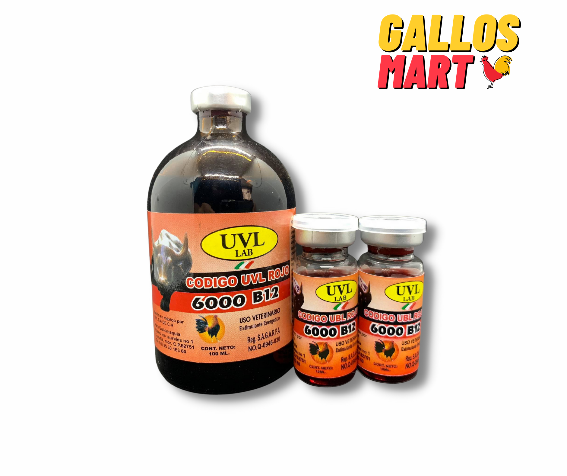 B12 6000 -uvl lọ 10ml- mexico : nuôi chích hàm lượng cao giúp tăng bo, lên nước máu cho gà đá