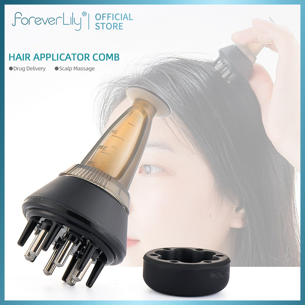 Foreverlily lược bôi da đầu cho tóc dầu điều trị da đầu lược dẫn hướng chất lỏng bàn chải mọc tóc dụng cụ mát xa chăm sóc tóc chống rụng tóc