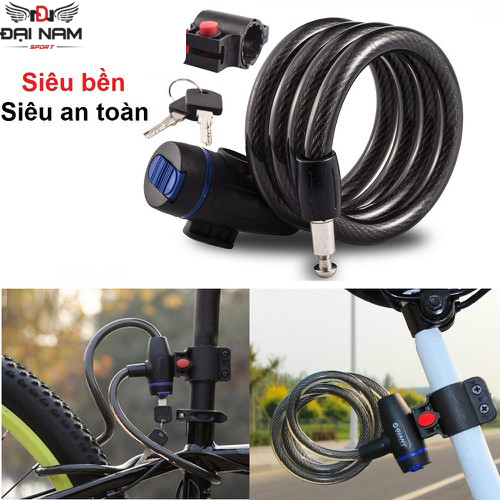 Khóa xe đạp dây cáp chống trộm,chắc chắn,an toàn cao cấp đại nam sport