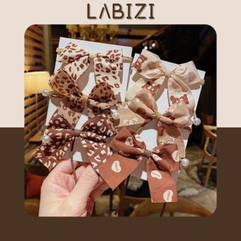 Dây chun nơ buộc tóc phong cách hàn quốc dễ thương, dây thun cột tóc đáng yêu màu nâu, be LABIZI BT12