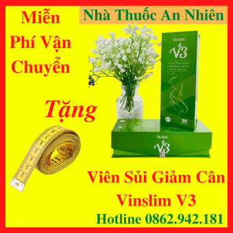 {Tặng Thước Dây}VINSLIM V3 VIÊN SỦI GIẢM CÂN AN TOÀN [VIN SLIM V3 CHÍNH HÃNG]- AN001
